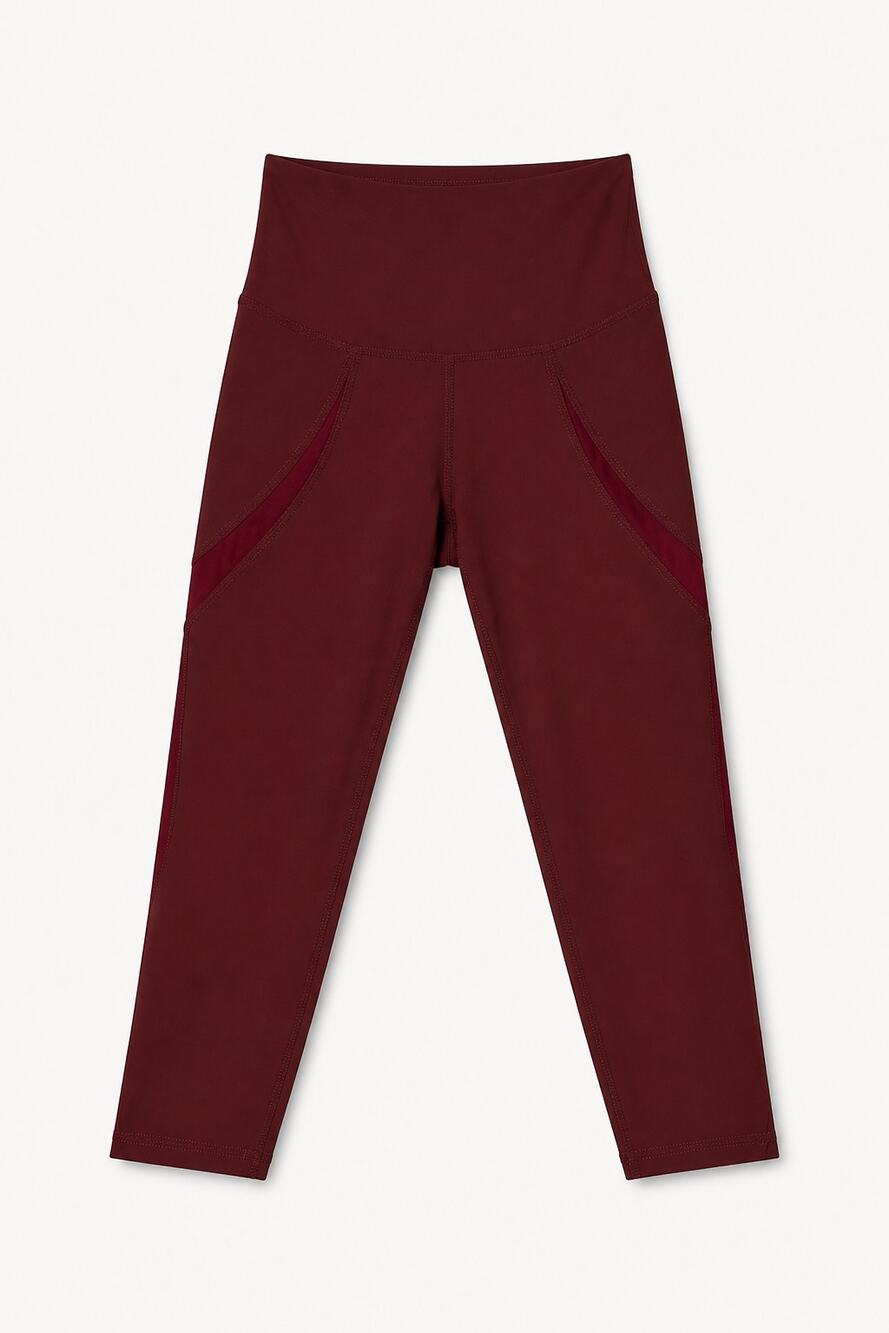 Halara Burgundy Mesh Panel High-Waist 7/8 Leggings Women’s M